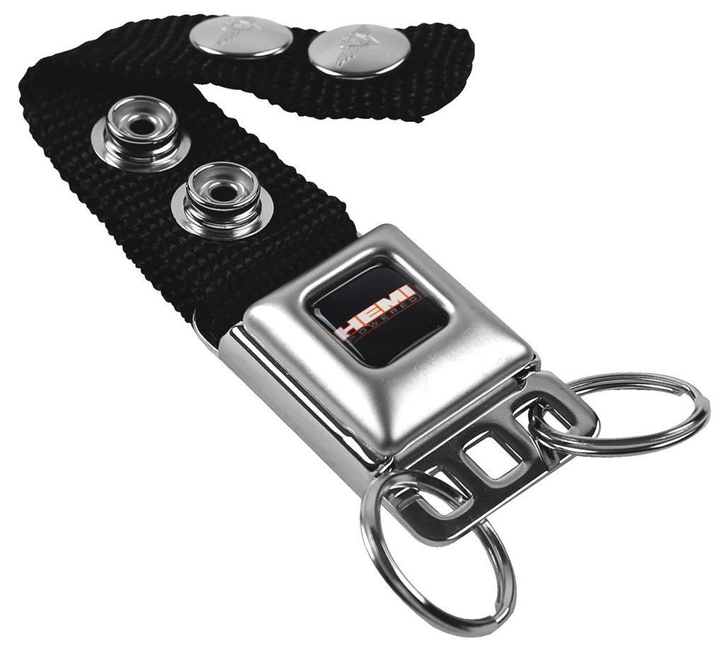 Black-White Hemi Seat Belt Key Chain - Click Image to Close